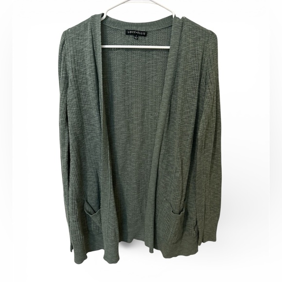 love ellie Sweaters - Love Ellie Open Front Ribbed Cardigan Olive Size Small Lightweight